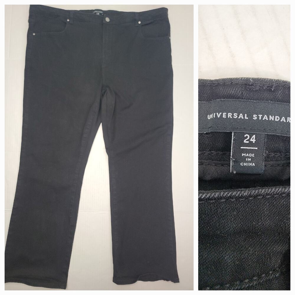 Universal Standard Marne Bootcut Jeans Womens SZ 24 High Rise Stretch Black